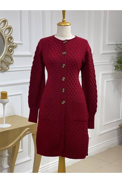 Saç Örgü Hırka 2982 Bordo