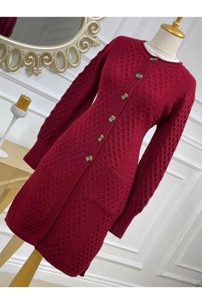 Saç Örgü Hırka 2982 Bordo