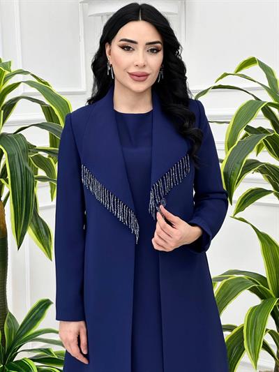 Saçak Boncuk Üçlü Takım 7101 Saks