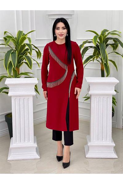 Şaçak Taş Tunik Takım 4742 Kırmızı