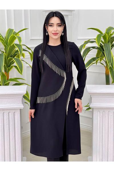 Şaçak Taş Tunik Takım 4742 Siyah