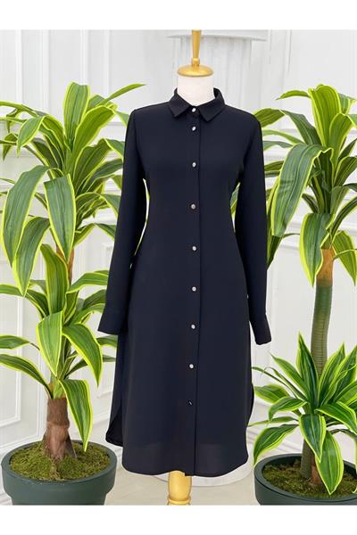 Sade Düğmeli Tunik 5251 Siyah