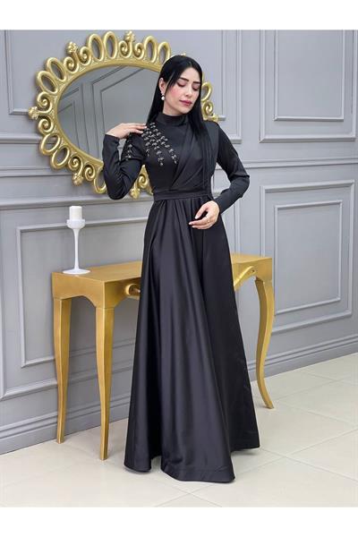 Saten Abiye 12209 Siyah