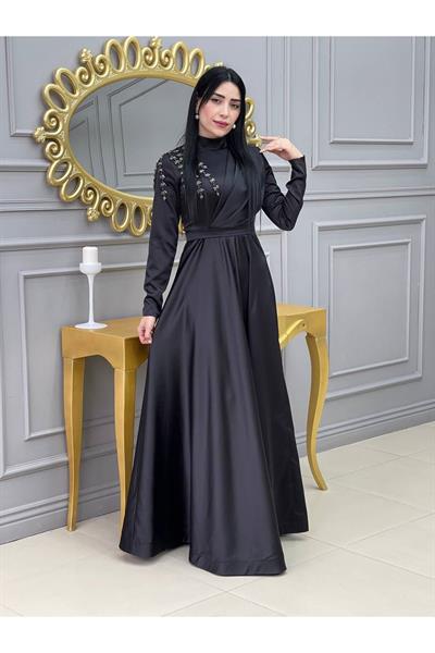 Saten Abiye 12209 Siyah