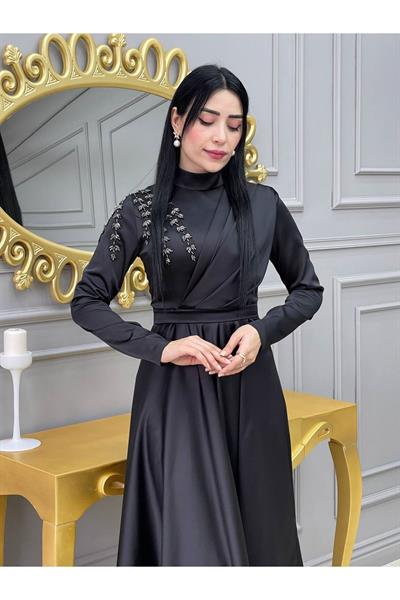 Saten Abiye 12209 Siyah