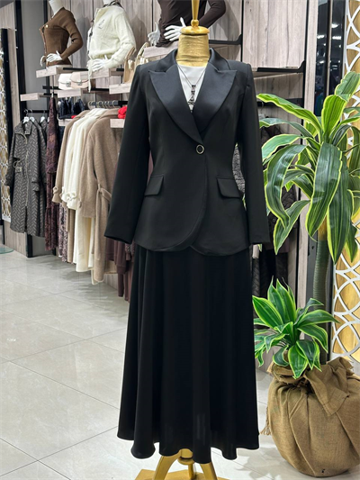 Saten Etekli Takım 3024 T-26 Siyah