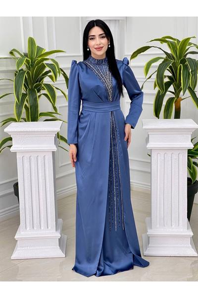 Saten Taşlı Kalem 18550 Mavi
