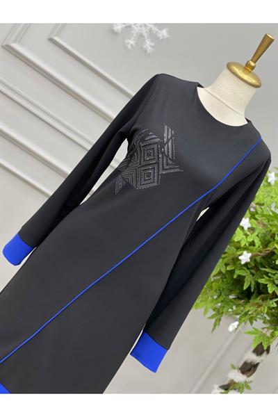 Scuba şerit taş detaylı 534 Siyah