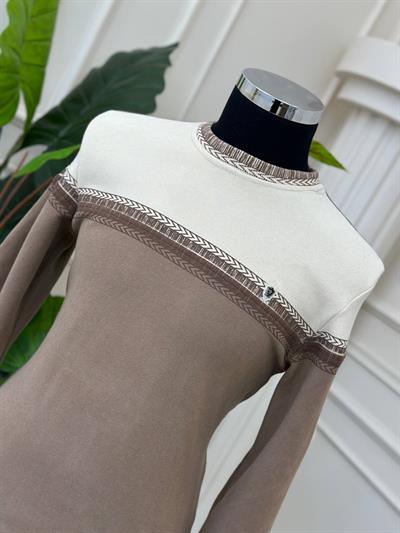 Şerit Desen Sweat 0003 T-24 Bej