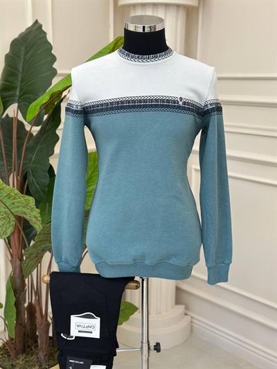Şerit Desen Sweat 0003 T-24 İndigo Mavi
