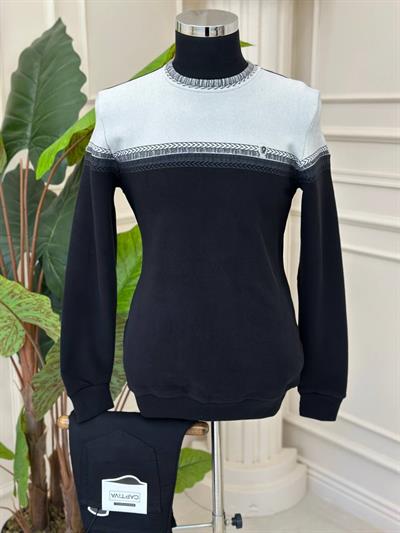 Şerit Desen Sweat 0003 T-24 Siyah