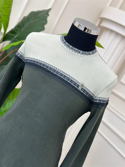 Şerit Desen Sweat 0003 T-24 Yeşil