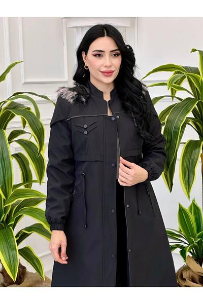 Şerit Detay Parka 4221 Siyah