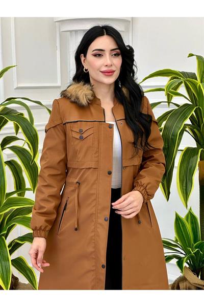 Şerit Detay Parka 4221 Taba
