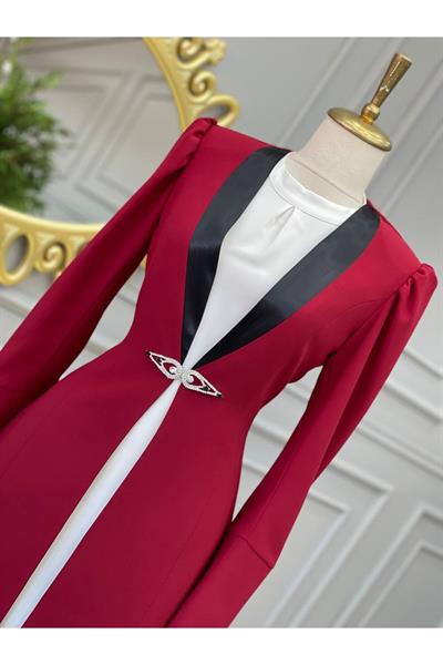 Şerit Saten Takım 5707 Kırmızı