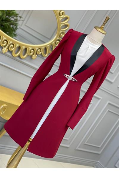 Şerit Saten Takım 5707 Kırmızı