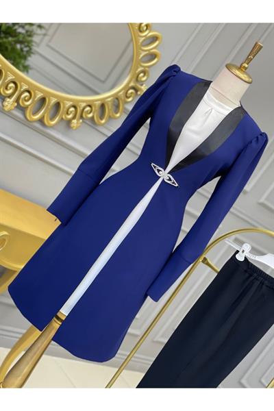 Şerit Saten Takım 5707 Saks
