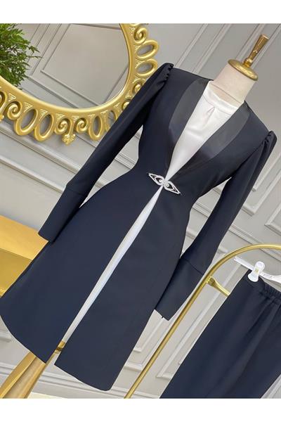 Şerit Saten Takım 5707 Siyah