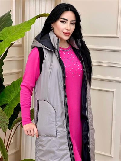 Şerit Taş Detay Şişme Yelek 17776 t-24 Vizon