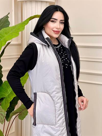 Şerit Taş Detay Şişme Yelek 17776 t-24 Bej
