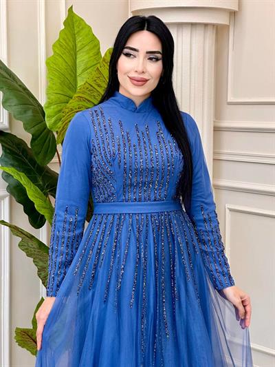 Şerit Taş İşleme Abiye 12550 t-24 İndigo