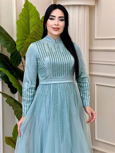 Şerit Taş İşleme Abiye 12550 t-24 Mint yeşili
