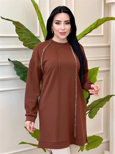 Şerit Taş Oyşo Tunik 977 t-24 Kahverengi