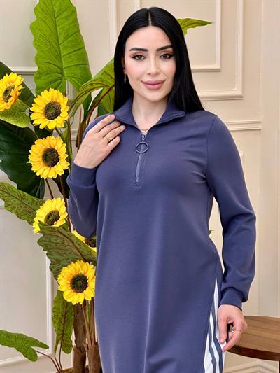 Şeritli Modal Spor Elbise 20600 e025 Antrasit
