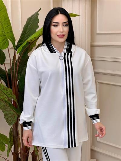 Şeritli Spor Takım 3151 t-24 Beyaz