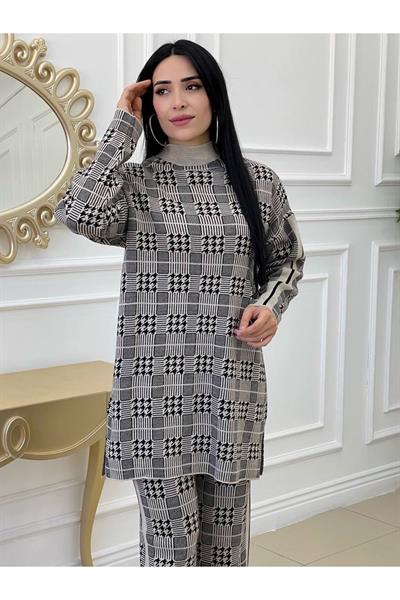 Şeritli Triko Takım 002 Taş