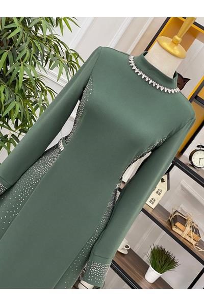 Serpme Taş Elbise 22el36 Yeşil