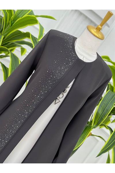 Serpme Taş Pardesü 4062-Gri