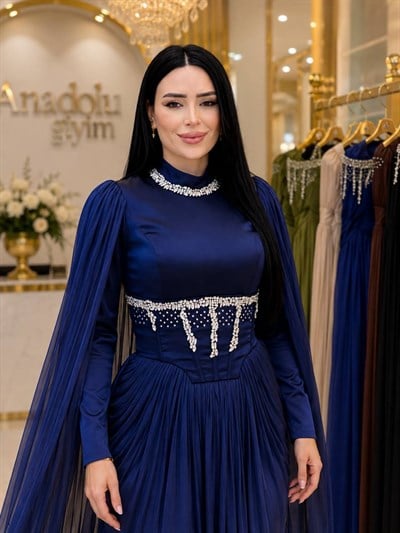 Seyyar Korsaj Kemer JanJan Abiye 5625 T-26 Lacivert