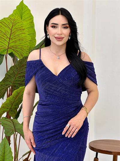 Sim Çizği Çapraz Bağlama Abiye 4846 Saks