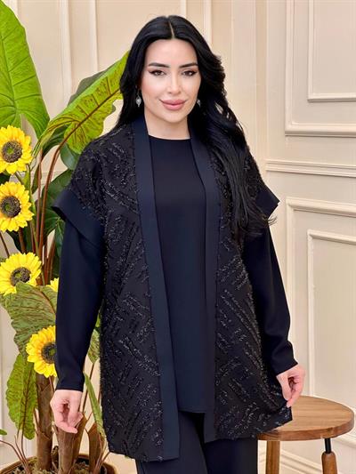 Sim Yelek Üçlü Takım 7212 T025 Siyah
