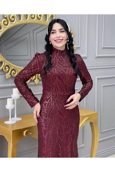 Simli Balık Abiye 3882 Bordo