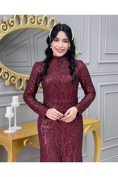 Simli Balık Abiye 3882 Bordo