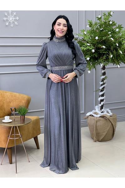 Simli Elbise 3863 Füme
