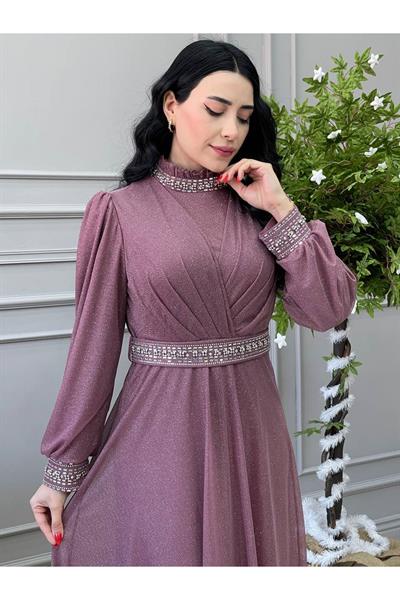 Simli Elbise 3863 Rose