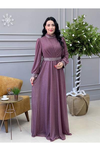 Simli Elbise 3863 Rose