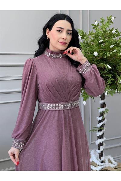 Simli Elbise 3863 Rose