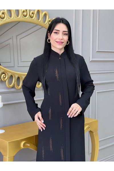 Sıra Taş Ferace 605 Siyah