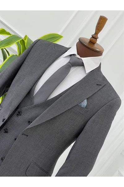 Slimfit Kesim Takım Elbise 1047 Füme