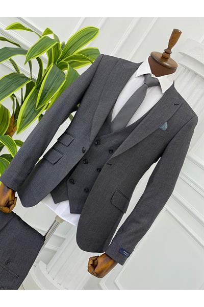 Slimfit Kesim Takım Elbise 1047 Füme