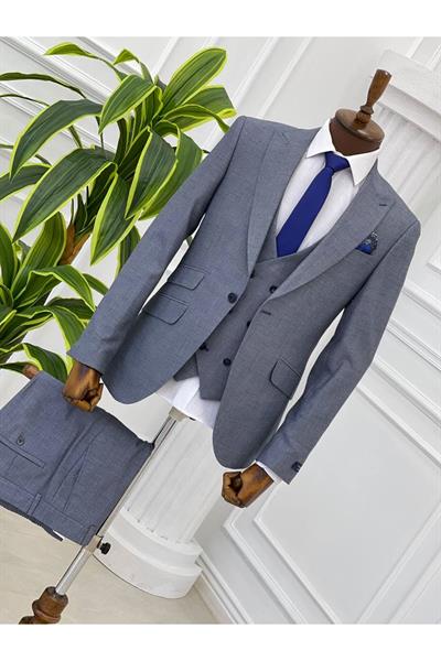 Slimfit Kesim Takım Elbise 1047 Mavi