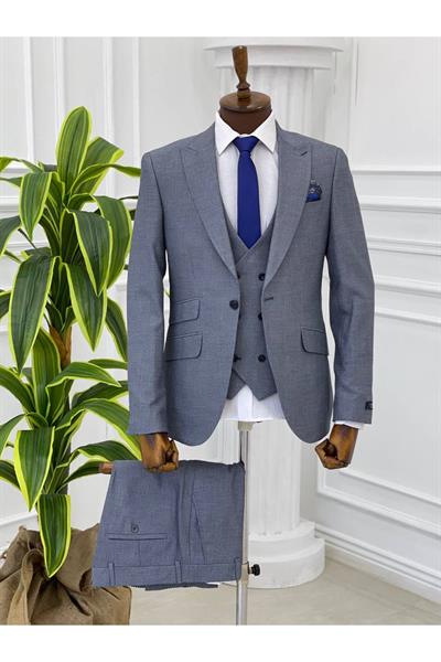 Slimfit Kesim Takım Elbise 1047 Mavi