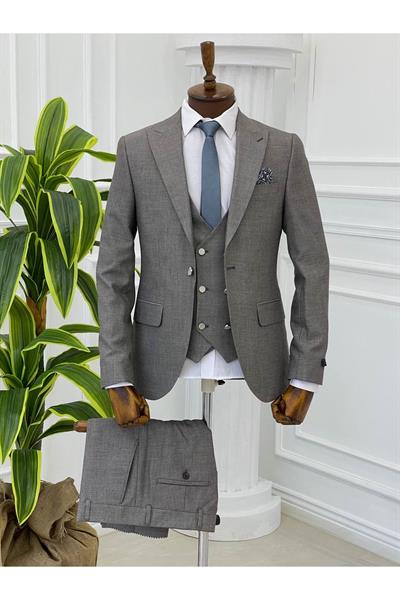 Slimfit Kesim Takım Elbise 1357 Gri