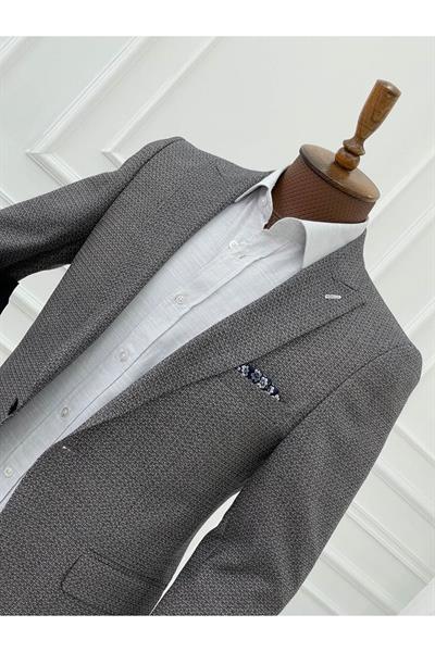 Slimfit Kesim Tek Ceket 430 Koyu Kahve