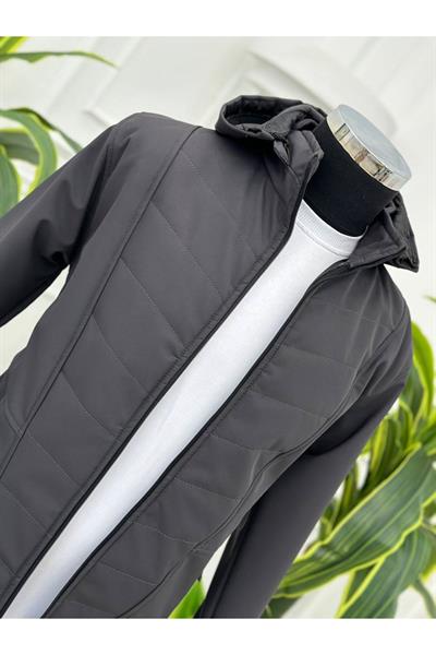 Sofjel Kapşonlu Elyaf Dikimli Mont 7245 T-24 Antrasit