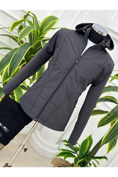 Sofjel Kapşonlu Elyaf Dikimli Mont 7245 T-24 Antrasit
